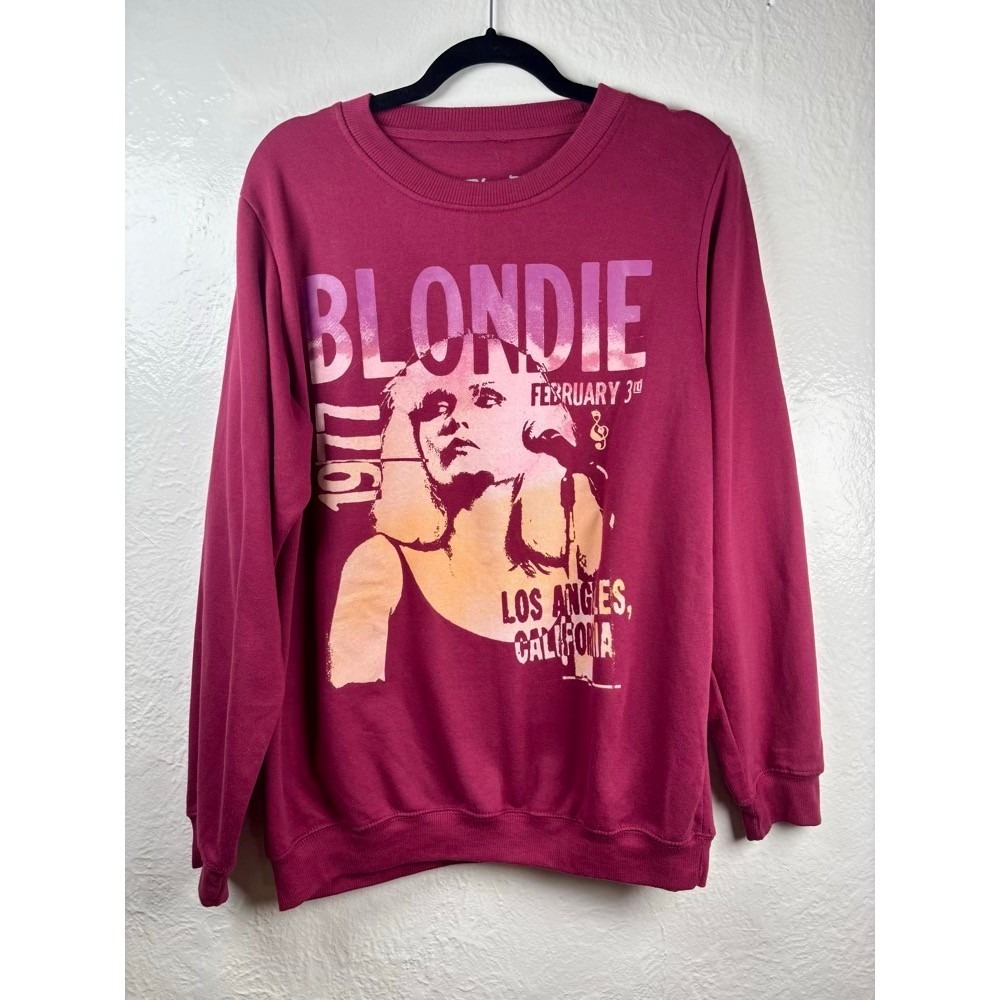 Blondie Graphic Sweatshirt Magenta XXL 1977 LA Concert Debbie Harry Punk Rock